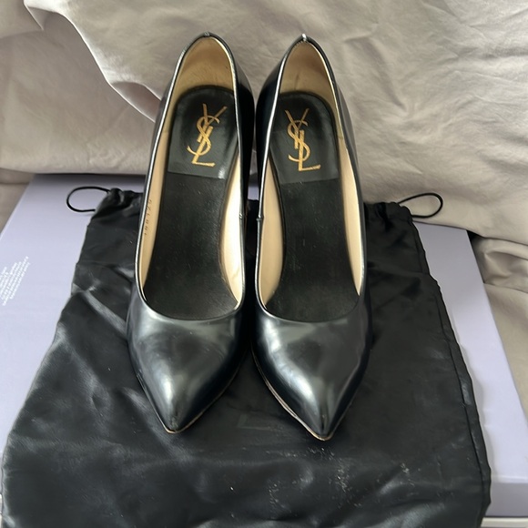 [YSL] black wooden pointed heels - size 8.5 - Picture 2 of 5